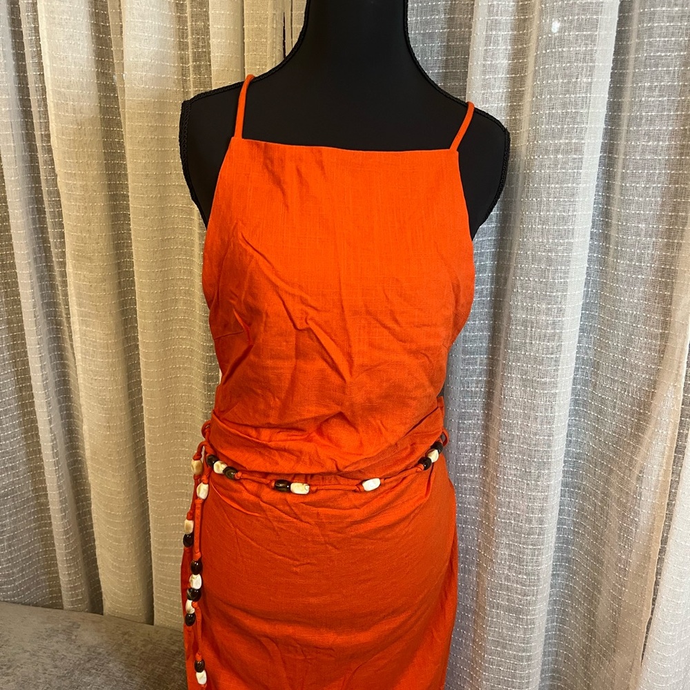 Seven Wonders Madelena Midi Dress NWT Red Orange XS - Picture 5 of 9